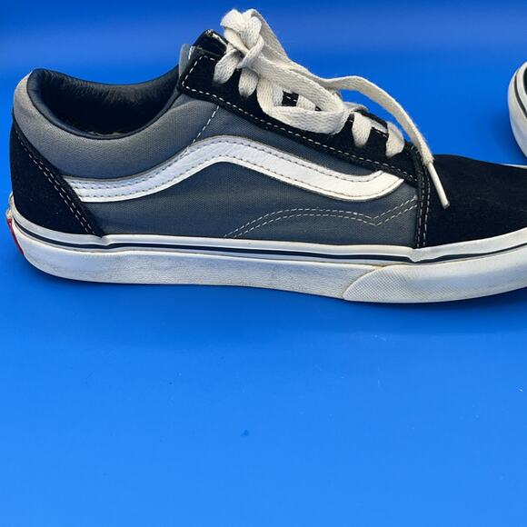 Vans Black Suede Blue Mens 6 Off The Wall Sneakers Womens 7.5 E Skater Walking - Picture 8 of 13